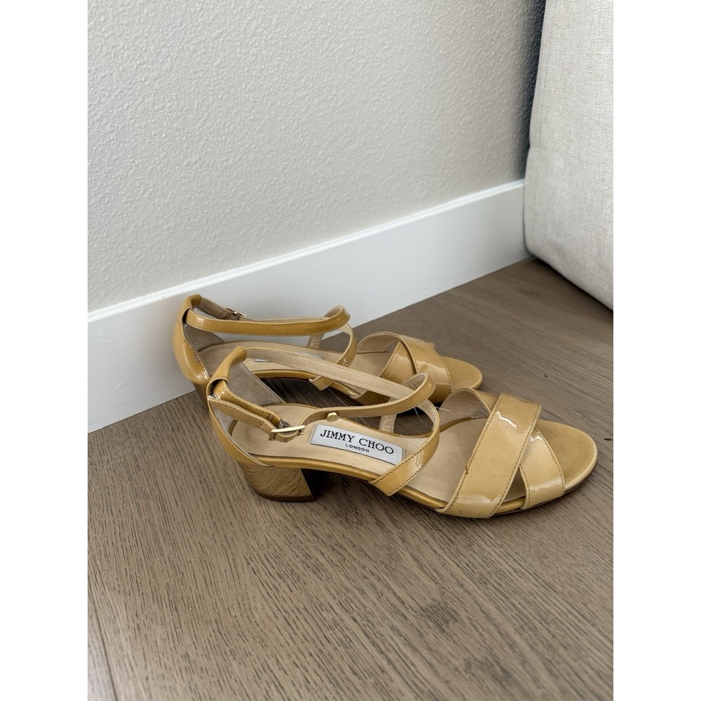 Jimmy Choo Merit Nude Heels Sandals Size 35.5 5.5